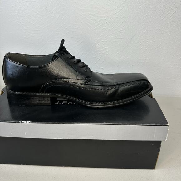 JF J.Ferrar Derby Mens Black Dress Shoes Sz. 9.5 M LaceUp Square Toe New In Box - Picture 4 of 9